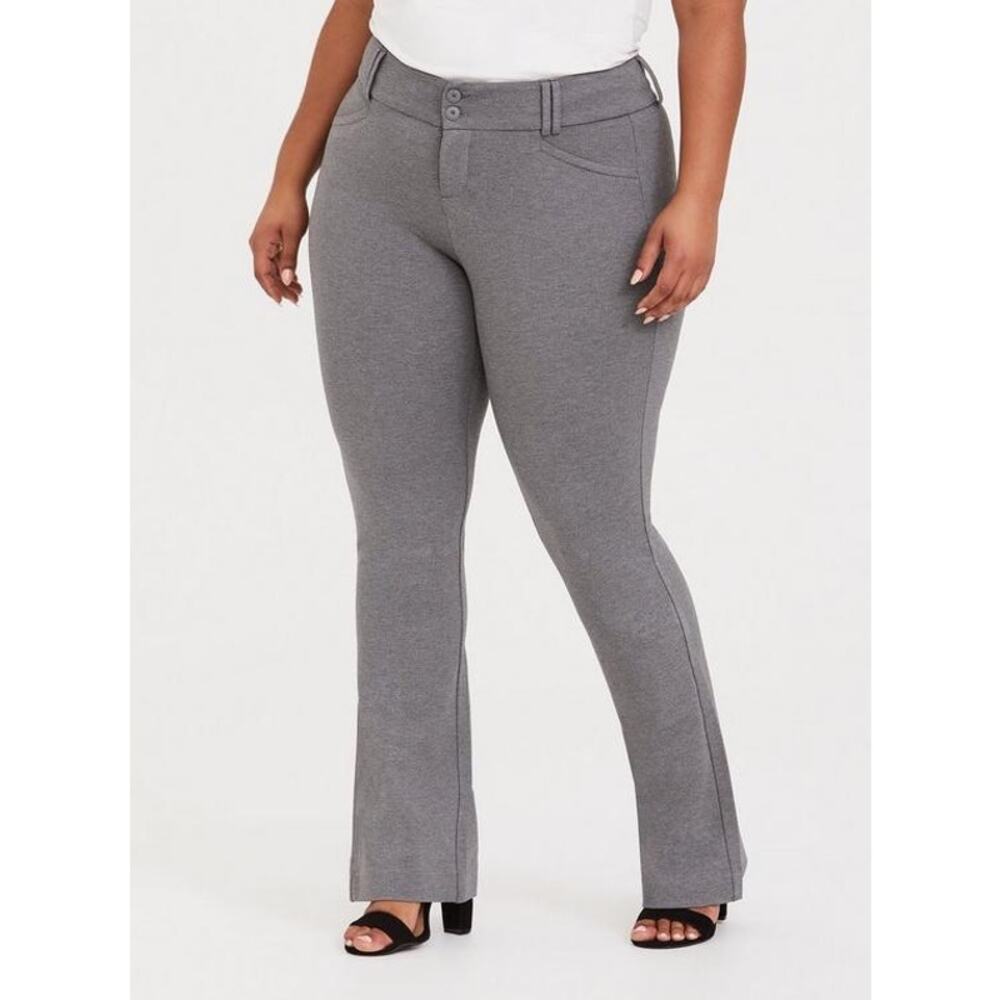 Torrid Women's Studio Signature Premium Ponte Stretch Trouser Grey short Plus Sz